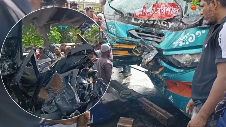 পটুয়াখালীতে র‍্যাবের গাড়ি ও বাসের মুখোমুখি সংঘর্ষে নিহত ২, আহত অন্তত ৩০