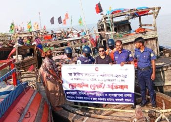 তালতলীতে নিষেধাজ্ঞা অমান্য করে ইলিশ শিকার, ৪১ ট্রলার আটক