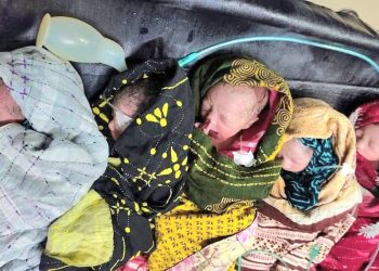 বাউফলে এক গৃহবধূর কোলজুড়ে পাঁচ নবজাতক!