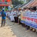 বাউফলে ভূমিহীনদের জমি দখলচেষ্টার অভিযোগ বিএনপি নেতার বিরুদ্ধে, প্রতিবাদে মানববন্ধন