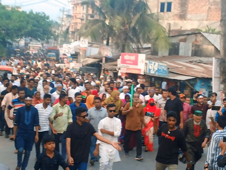 মির্জাগঞ্জে জাতীয় বিপ্লব ও সংহতি দিবসে নেতাকর্মীদের ঢল