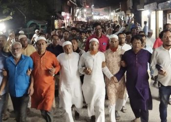 পটুয়াখালী-৩ আসনে হাসান মামুনের নাম ঘোষণার দাবিতে বিক্ষোভ মিছিল-সমাবেশ