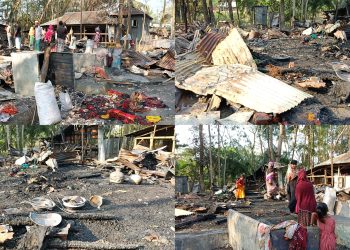 কলাপাড়ায় ভয়াবহ অগ্নিকাণ্ডে দুইটি বসতঘর পুড়ে ছাই