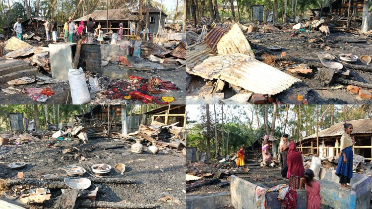 কলাপাড়ায় ভয়াবহ অগ্নিকাণ্ডে দুইটি বসতঘর পুড়ে ছাই