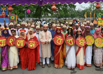গাকৃবিতে বর্ণাঢ্য আয়োজনে পহেলা বৈশাখ উদযাপন