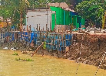 কাউখালীতে আমরাজুরী ফেরিঘাটে ভয়াবহ ভাঙন: জিও ব্যাগেও মিলছে না প্রতিকার