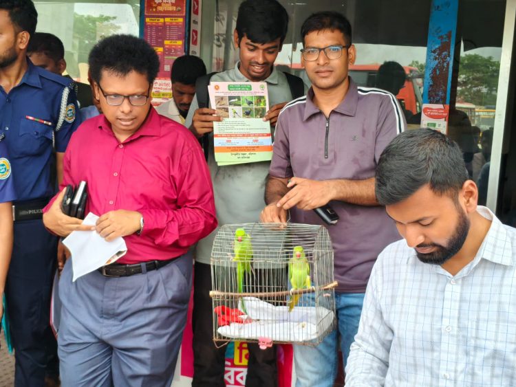 পটুয়াখালীতে টিয়া পাখি আটকে রাখার দায়ে ২ হাজার টাকা জরিমানা