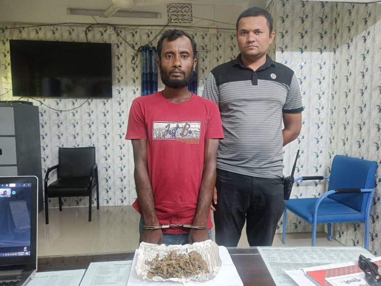 দশমিনায় পুলিশের অভিযানে গাঁজাসহ এক যুবক আটক