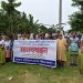 বেড়িবাঁধ সংরক্ষণের দাবিতে দুমকিতে এলাকাবাসীর মানববন্ধন