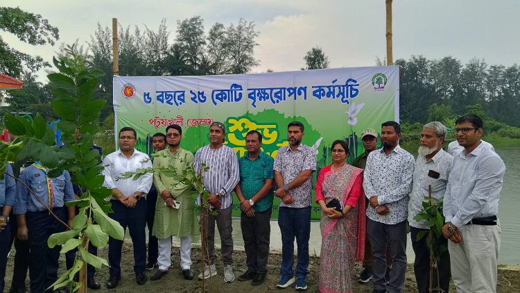 পটুয়াখালীতে পাঁচ বছরে ২৫ কোটি বৃক্ষরোপন কর্মসূচীর উদ্বোধন