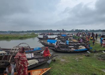 গলাচিপায় জাল-নৌকা নিয়ে ঘাটে জেলেদের ভিড়, চলছে প্রকৃত জেলে শনাক্তের কার্যক্রম