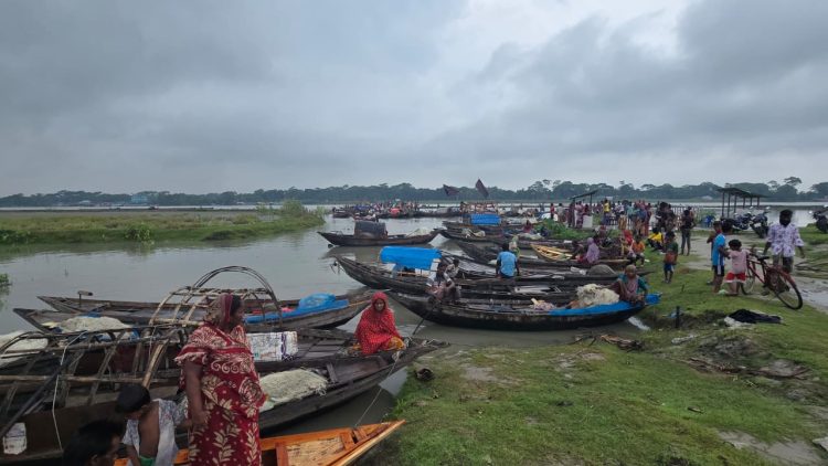 গলাচিপায় জাল-নৌকা নিয়ে ঘাটে জেলেদের ভিড়, চলছে প্রকৃত জেলে শনাক্তের কার্যক্রম