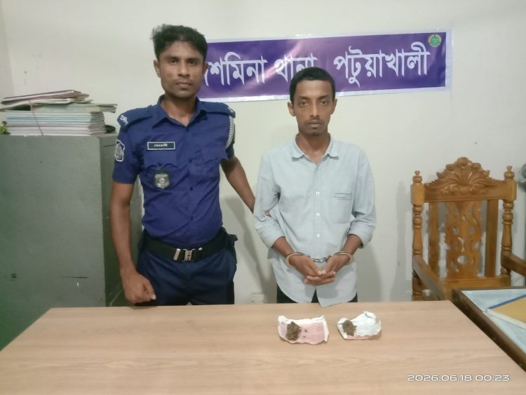 দশমিনায় বাউফলের মাদক ক্রেতা গ্রেফতার, মামলা দায়ের