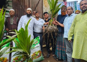 আমতলীতে সাড়ে ৬ হাজার গাছের চারা ও ৩০ হাজার কেজি সার বিতরণ