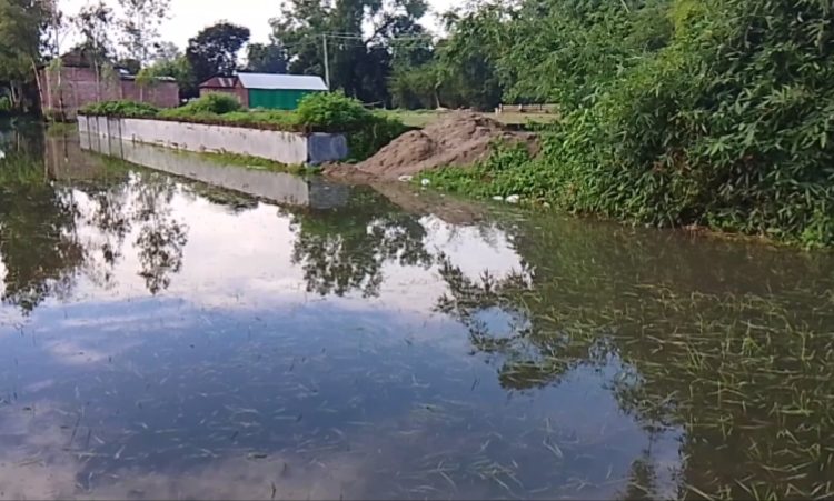 দেবীগঞ্জে বন্ধ কালভার্টে জলাবদ্ধতা, তলিয়ে যাচ্ছে ৩০ বিঘা ফসল