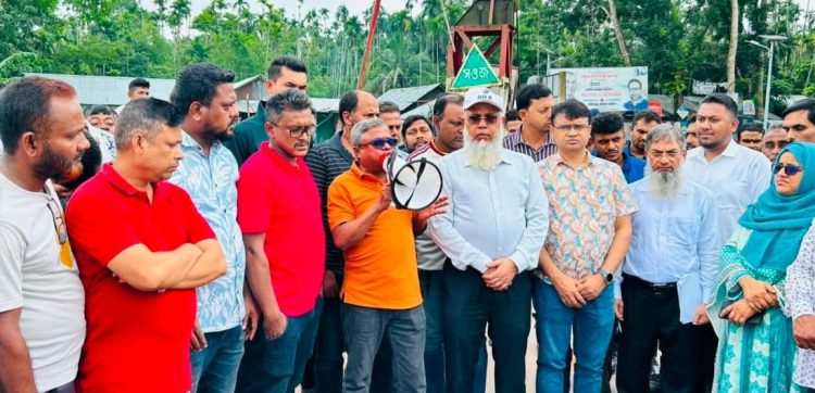 নেছারাবাদ সংযোগে আমরাজুড়ি সেতু নির্মাণে অগ্রগতি