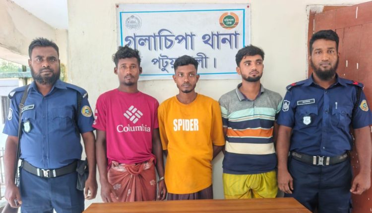 গলাচিপায় ৮ পিস ইয়াবাসহ ৩ তরুণ গ্রেফতার