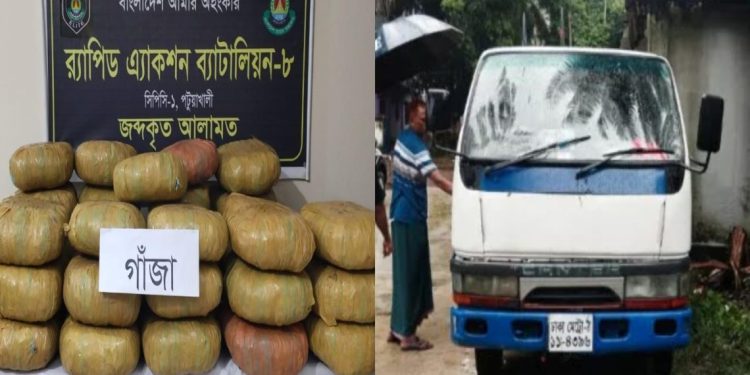 র্যাবের অভিযানে দুমকিতে ৬৬ কেজি গাঁজা উদ্ধার