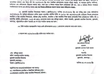 শিক্ষার্থীর সঙ্গে অনৈতিক ভিডিও সামাজিক যোগাযোগ মাধ্যমে ভাইরাল; কুয়াকাটায় বিদ্যালয় কর্মচারী চাকরি থেকে বরখাস্ত