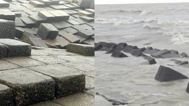 কলাপাড়ার উপকূলজুড়ে টানা বৃষ্টিতে জনজীবন বিপর্যস্ত, উত্তাল সাগর ও ঝুঁকিতে বেড়িবাঁধ