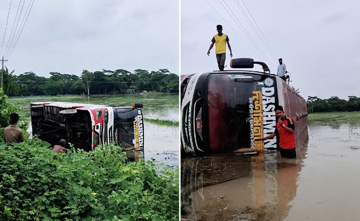 বাউফলে সড়ক দূর্ঘটনায় অন্তত ৩০ জন আহত