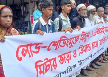 কলাপাড়ায় লোডশেডিংমুক্ত বিদ্যুৎ ও টেকসই সড়কের দাবিতে মানববন্ধন