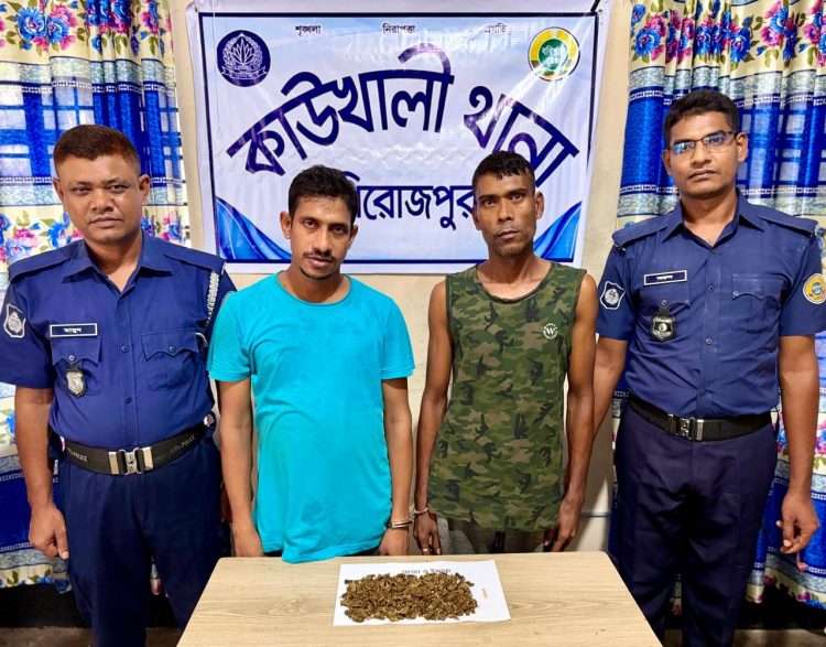 কাউখালীতে পুলিশের বিশেষ অভিযান: গাঁজা-ইয়াবাসহ দুই মাদক ব্যবসায়ী গ্রেফতার