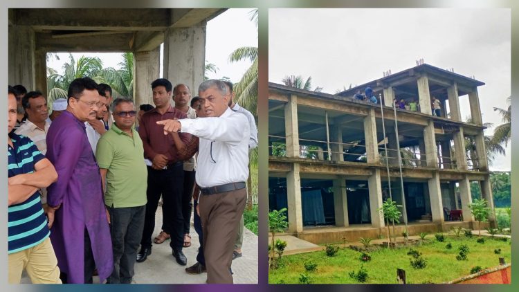 কাউখালীতে ৩ বছরেও শেষ হয়নি সাইক্লোন সেন্টারের কাজ, পরিদর্শনে জলবায়ু ট্রাস্টের এমডি