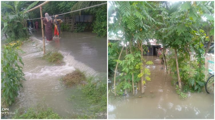বাগেরহাটে বেড়িবাঁধের অভাবে জোয়ারের পানিতে ডুবে যায় মজিদডাঙ্গার ৩ শতাধিক ঘরবাড়ি