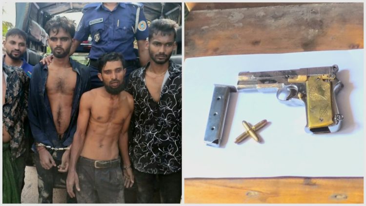 তালতলীতে বিদেশি পিস্তল ও গুলিসহ ৫ জন আটক, গণধোলাই দিয়ে পুলিশে সোপর্দ