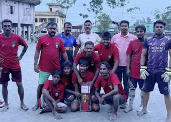 জয়মনিতে ৪ দলীয় ফুটবল টুর্নামেন্টে চ্যাম্পিয়ন শেলা একাদশ