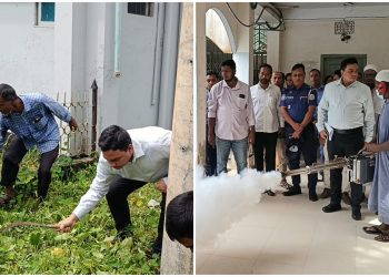 দুমকিতে ডেঙ্গু প্রতিরোধ ও পরিচ্ছন্নতা অভিযান শুরু
