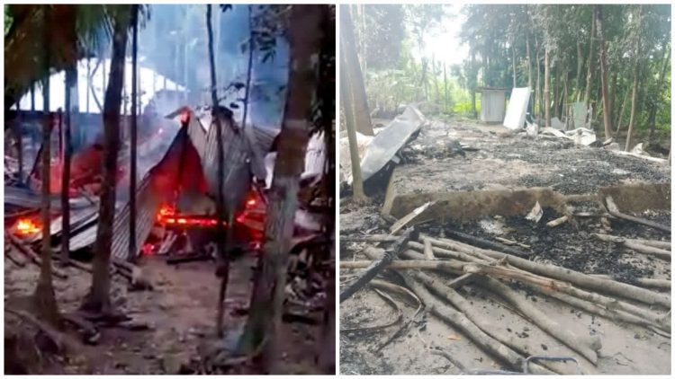 মির্জাগঞ্জে প্রবাসীর বসতঘর আগুনে পুড়ে ছাই