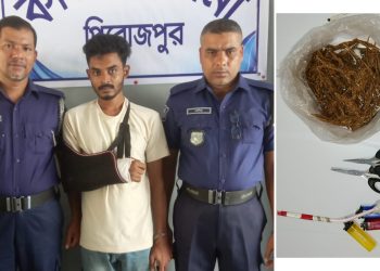 কাউখালীতে ১০০ গ্রাম গাঁজাসহ মাদক কারবারি গ্রেপ্তার