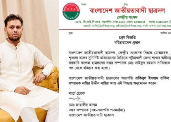 পটুয়াখালী সরকারি কলেজ ছাত্রদলের দপ্তর সম্পাদক সাকিব মিডিয়া ট্রায়ালের শিকার হয়ে বহিষ্কার
