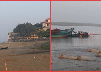 স্কুলের কোলঘেঁষে পদ্মায় বালু উত্তোলনের কর্মযজ্ঞ: হুমকিতে জনবসতি গভীর রাত থেকে ভোর পর্যন্ত তৎপরতা