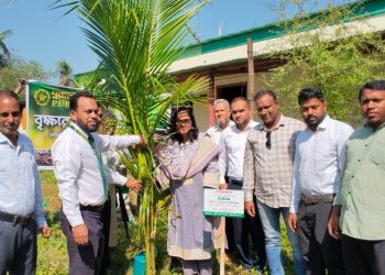 কাউখালীতে পরিবেশের ভারসাম্য রক্ষায় ৫ শতাধিক চারা বিতরণ ও রোপণ