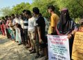 কুয়াকাটায বিদ্যালয় জাতীয়করণের দাবিতে মানববন্ধন